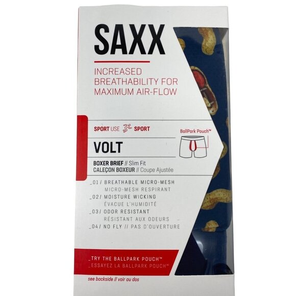 Saxx Volt Boxer Briefs Sz Med Slim Fit Peanuts Football - Picture 2 of 10